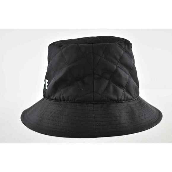 Celine Paris Black Quilted White Logo Nylon Twill Orange Sun Bucket Hat XS main image 9